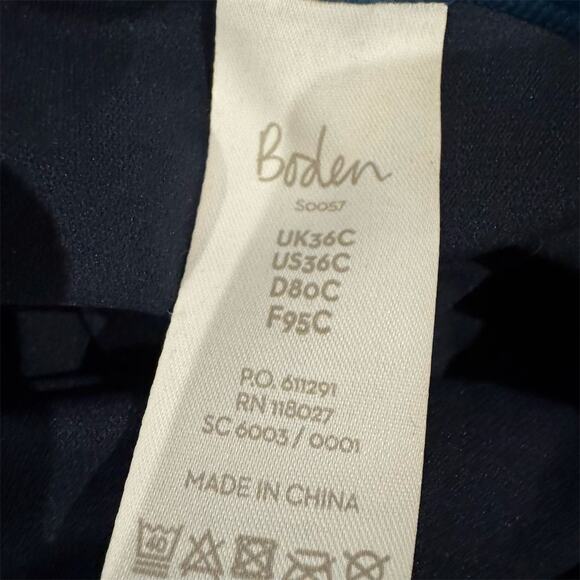 Boden Women's Polka Dot Tankini Top Navy Classic Padded Adjustable Size 36C READ - Picture 6 of 8